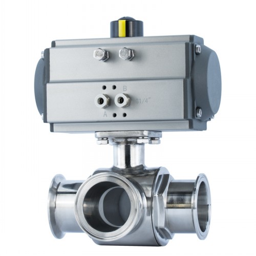 氣動三通衛生級球閥Q684F，Q685F